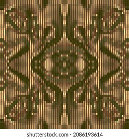 Moire textured seamless pattern. Halftone striped ornamental vector background. Repeat lines backdrop. Abstract modern ornaments with stripes, lines. Beautiful ornate elegant design. Endless texture.