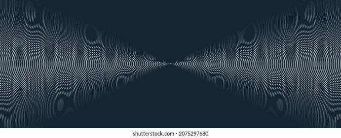 Moire vector abstract background, linear contrast virtual digital effect image, hypnotic texture, optical art trendy modern style, black and white distorted grid.