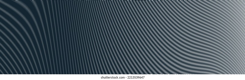 Moire vector abstract background, linear contrast virtual digital effect image, hypnotic texture, optical art trendy modern style, black and white distorted grid.