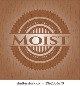 Moist realistic wood emblem