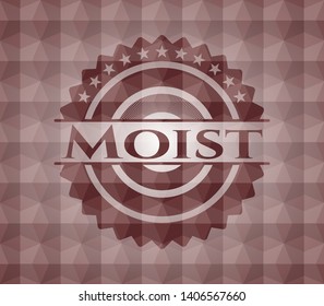 Moist red geometric badge. Seamless.