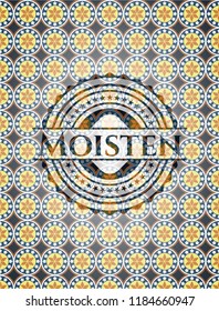 Moisten arabic style badge. Arabesque decoration.