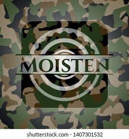 Moisten camo emblem. Vector Illustration. Detailed.