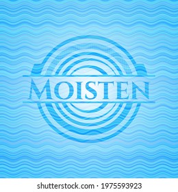 Moisten water wave representation style emblem. Vector Illustration. Detailed. 