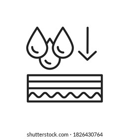 Moistuirizing black line icon. Skin layer. 