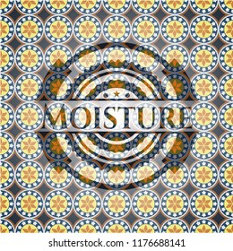 Moisture arabic emblem background. Arabesque decoration.