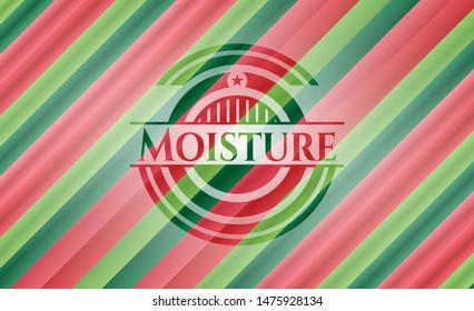 Moisture christmas colors style badge. Vector Illustration. Detailed.