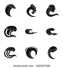 Moisture content icons set. Simple set of 9 moisture content vector icons for web isolated on white background