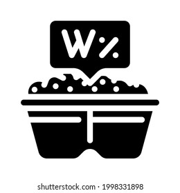 moisture content peat glyph icon vector. moisture content peat sign. isolated contour symbol black illustration