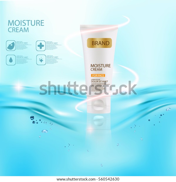 Moisture Cream Improves Moisture Absorption Face Stock Vector (royalty 