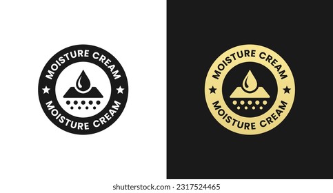 Moisture cream label or Moisture cream stamp vector isolated in flat style. Best Moisture cream label vector for product packaging design element. Moisture cream stamp for packaging design element.