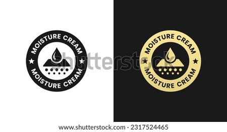 Moisture cream label or Moisture cream stamp vector isolated in flat style. Best Moisture cream label vector for product packaging design element. Moisture cream stamp for packaging design element.