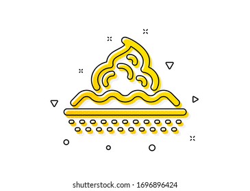 Moisture cream sign. Skin care icon. Cosmetic lotion symbol. Yellow circles pattern. Classic skin care icon. Geometric elements. Vector