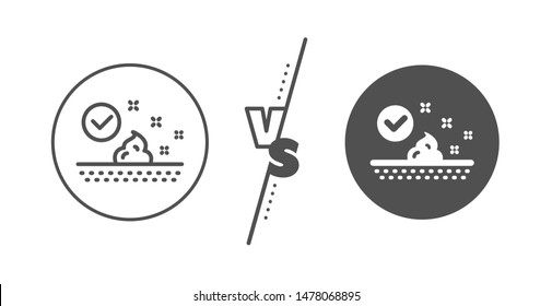 Moisture cream sign. Versus concept. Skin care line icon. Cosmetic lotion symbol. Line vs classic skin care icon. Vector