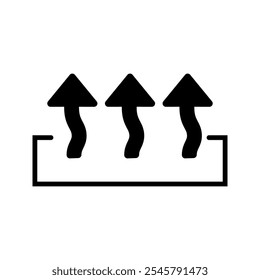 Moisture evaporation process of coating, steam or gas arrows, drop liquid on cloth, flat vector illustration