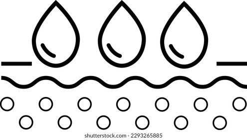 Moisture icon on white background. Skin moisture sign. Moisture wicking symbol. flat style.