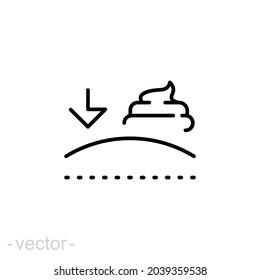 Moisture line icon. Simple outline style. Skin absorb, absorption, moist, skincare, water drop, soft, cream, diaper, cosmetic. Vector illustration isolated on white background. Editable stroke EPS 10
