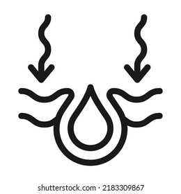 Moisture line icon vector. Moisturizing cream. Skincare illustration