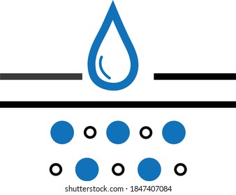 Moisture line icon, vector pictogram of moisturizing cream. Skincare illustration, sign for cosmetics packaging. 