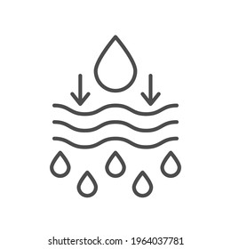 Moisture line icon, vector pictogram of moisturizing cream. Skincare illustration.