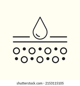 Moisture line icon, vector pictogram of moisturizing cream. Skincare illustration, sign for cosmetics packaging