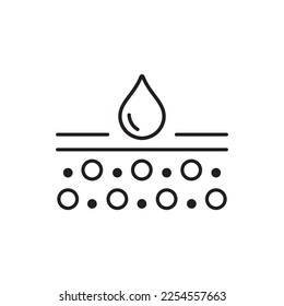 Moisture line icon, vector pictogram of moisturizing cream. Skincare illustration, sign for cosmetics packaging