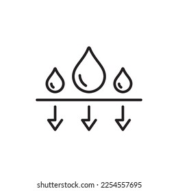 Moisture line icon, vector pictogram of moisturizing cream. Skincare illustration, sign for cosmetics packaging. 10 Eps