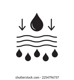 Moisture line icon, vector pictogram of moisturizing cream. Skincare illustration, sign for cosmetics packaging.