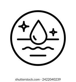 Moisture line icon, vector pictogram of moisturizing cream. Skin Layer Absorb Water Drop, Anti Dry Skincare Symbol Collection. Skin Moisturizing Face and Body Skin Pictogram. Isolated Vector Illustrat