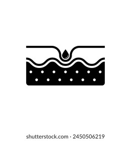 Moisture line icon, vector pictogram of moisturizing cream. Skincare illustration, sign for cosmetics packaging.