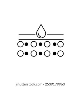 Moisture line icon, vector pictogram of moisturizing cream. Skincare illustration, sign for cosmetics packaging