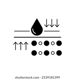 Moisture line icon, vector pictogram of moisturizing cream. Skincare illustration, sign for cosmetics packaging