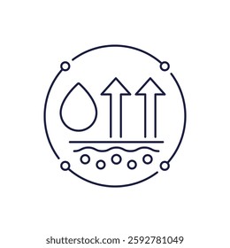 moisture loss icon in line design