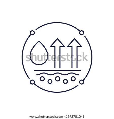moisture loss icon in line design