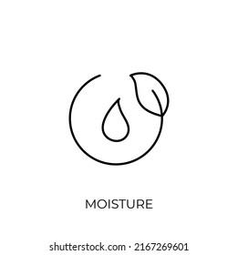 Moisture and nutrition icon for revitalizing and hydrating face beauty product. Editable stroke. Vector stock illustration isolated on white background for packaging design. EPS10 