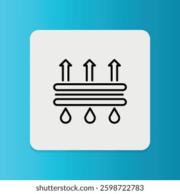 Moisture Wicking icon. Editable stroke. Vector illustration.	