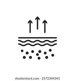 Moisture wicking icon Vector flat thin line illustration