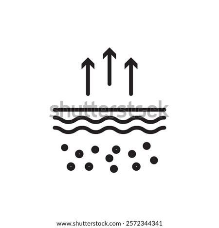 Moisture wicking icon Vector flat thin line illustration