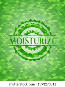 Moisturize realistic green mosaic emblem. Vector Illustration. Detailed.