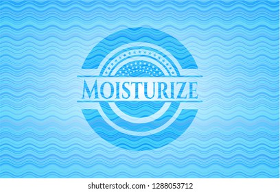 Moisturize water style badge.