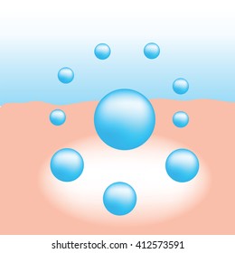 Moisturizer absorb on the human skin infographic vector 