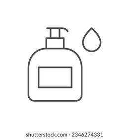 Icono de contorno de la línea del contenedor del hidratante