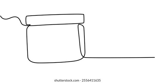 Moisturizer, Face Cream continuous line art, Skin Care continuous line drawing with color shapes, Cream Line Icon, Continuous line drawing of hand holding hygienic cream. Skin care, treatment.