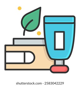 Moisturizer icon in linear color style. Beauty care icon in linear color style. Skincare icon in linear color style. icon about skincare