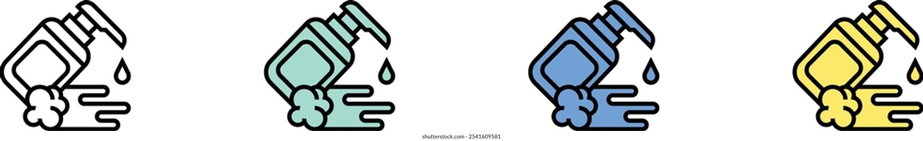 moisturizer icon. Outline, Green, Blue and Yellow Style Design Isolated On White Background