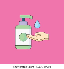moisturizer illustration icon with background