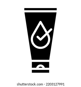 Icono sólido de la loción del humectante. rutina diaria de cuidado de la piel. Belleza Tratamiento cosmético y facial. Para presentación, diseño gráfico, aplicación móvil o interfaz de usuario. Ilustración vectorial.