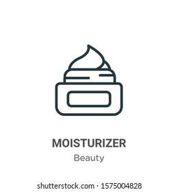 Moisturizer outline vector icon. Thin line black moisturizer icon, flat vector simple element illustration from editable beauty concept isolated on white background