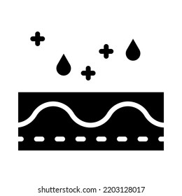 Moisturizer skin solid icon. Water and vitamin drop on skin cell. Beauty Cosmetic and Spa facial treatment. For presentation, graphic design, mobile application or UI. Vector Illustration.