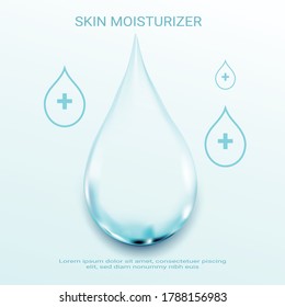 
Moisturizing cosmetic poster template illustration.